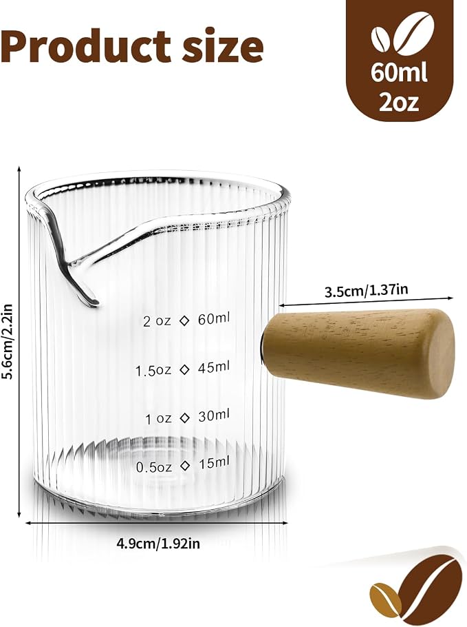 Espresso Measuring Cup 2 OZ, Espresso Glass Cups - Image 2