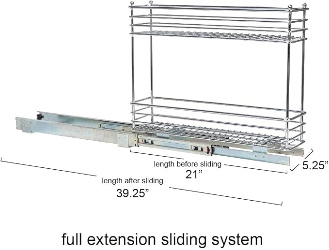 Household Essentials Chrome 2-Tier Sliding Cabinet Organizer - Image 3