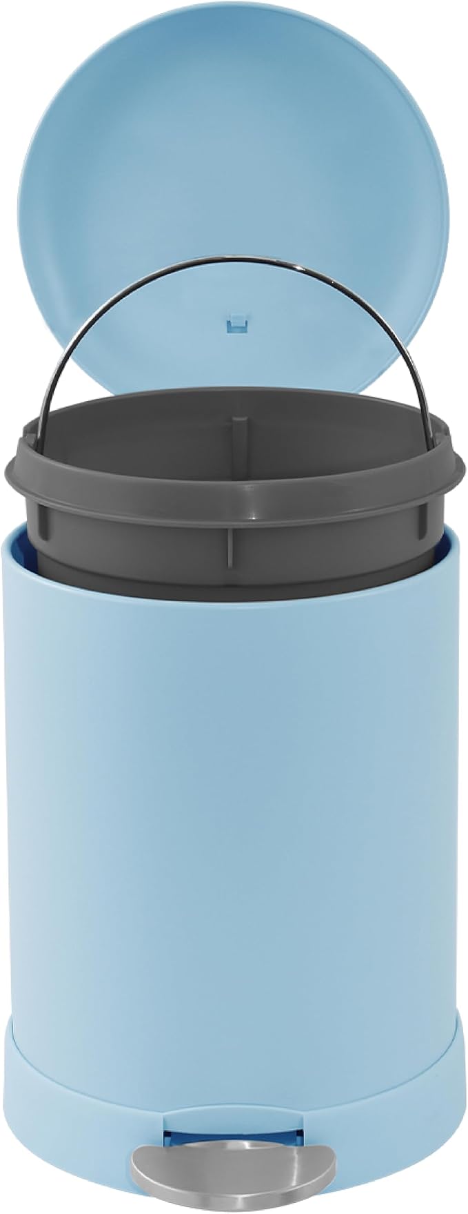 Glad Small Trash Can, 1.2 Gallon | Round Stainless Steel Garbage Bin - Image 3