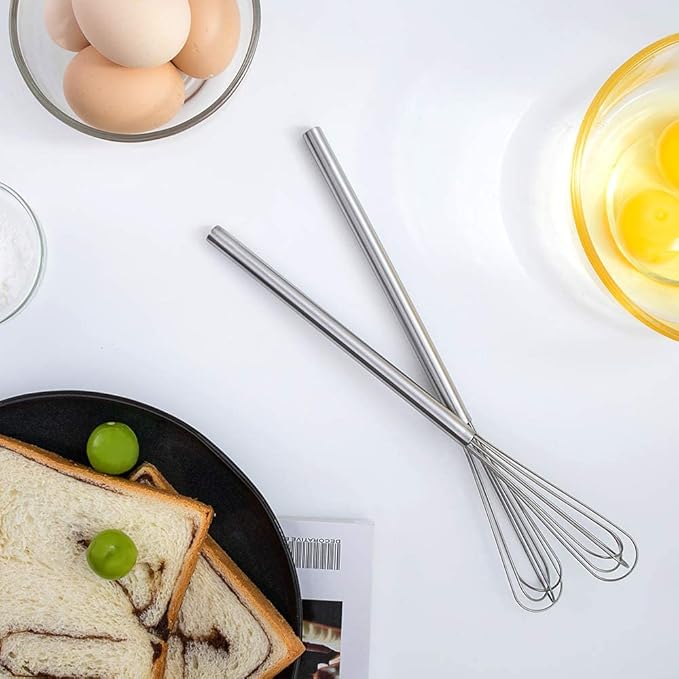 Mini Whisk, Stainless Steel Skinny Small Whisk Egg Beater - Image 3