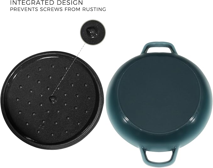 Flavehc Braiser Enameled Cast Iron Braiser 2.25 qt Braiser Pan - Image 5