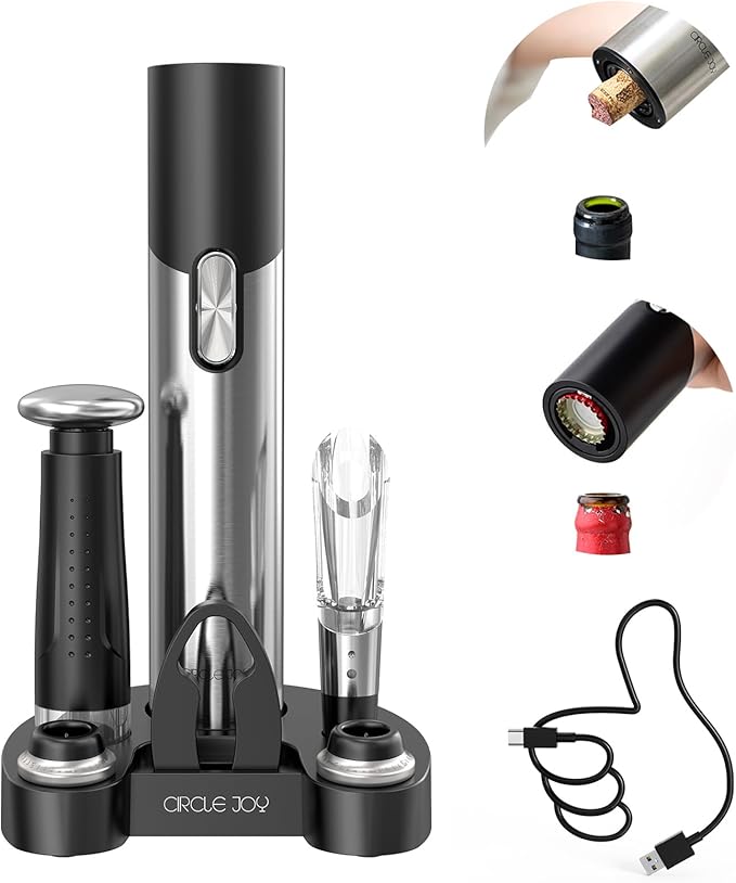 CIRCLE JOY Electric Wine Opener Set Automatic Wine Opener Kit by CIRCLEJOY