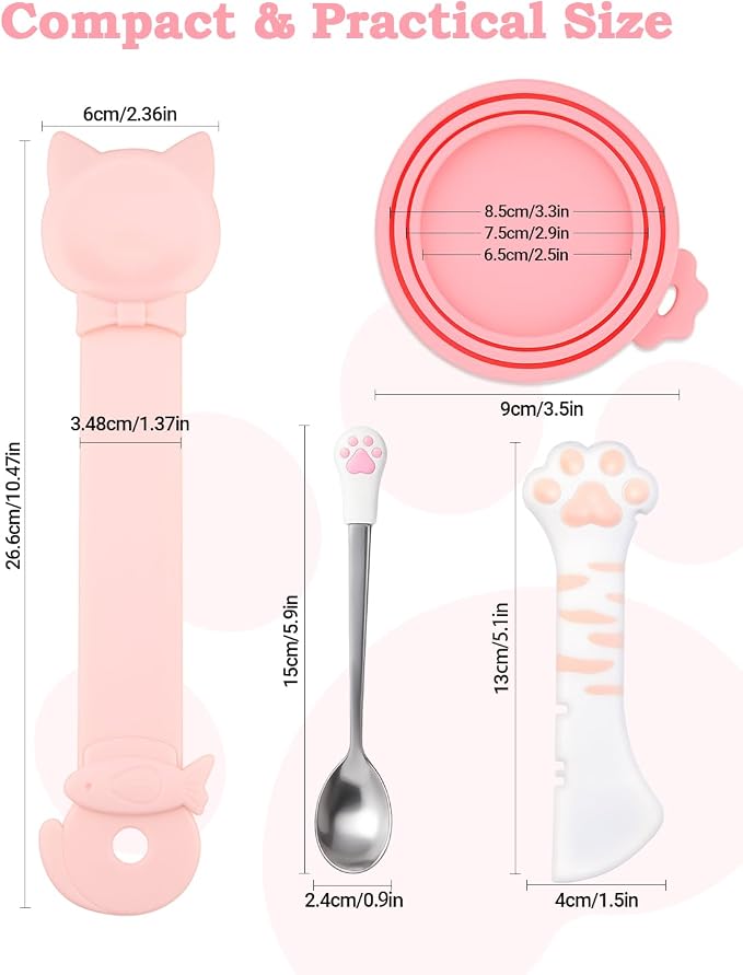 6 PCS Cat Food Can Covers Set, Reusable Silicone Can Lids - Image 2