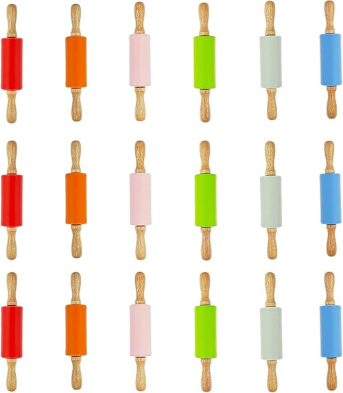 18 Pack Small Rolling Pin for Kids, 9 Inch Kids Rolling Pin for Home Kitchen by Miokun