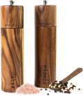 Saffron & Sage Premium Acacia Wood Salt and Pepper Grinder Set of 2-8” Tall by SaffronSageHomeLiving