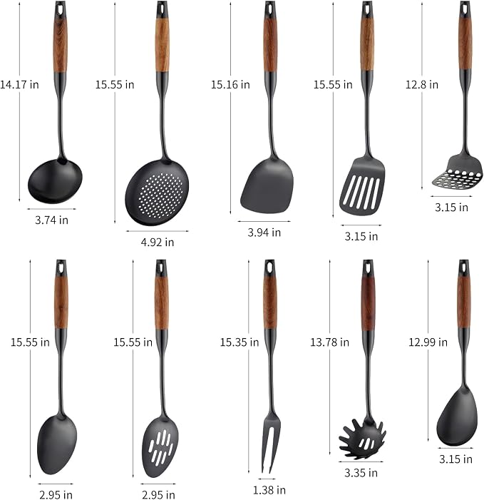 Izurok18/10 Stainless Steel Kitchen Utensils Set, 10 Piece Cooking Utensils - Image 2