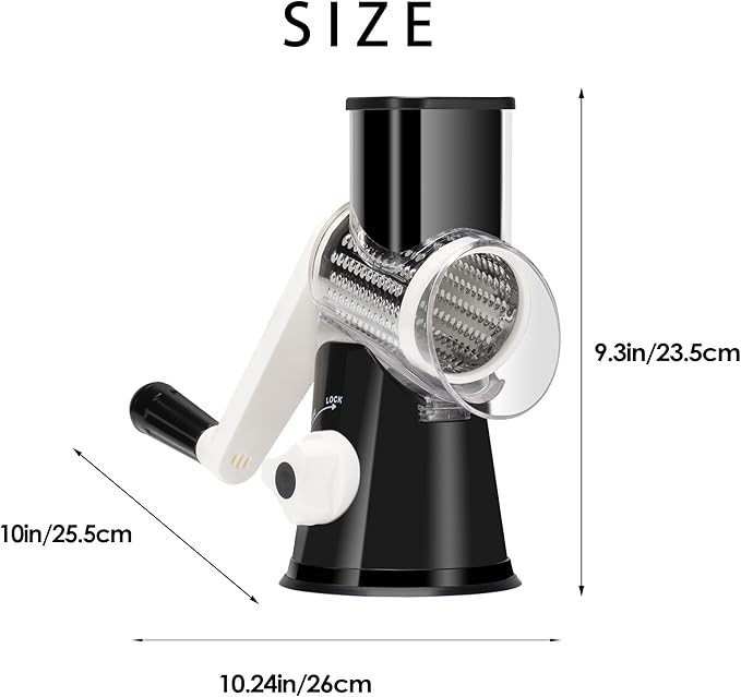 Cheese Grater Hand Crank, Rotary Vegetable Shredder - Image 8