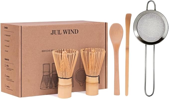 Bamboo Matcha Whisk Set with 2-pack 100% Natural Bamboo matcha Whisk, Tea Scoop - Image 9