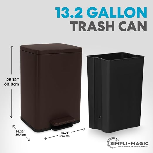 Simpli-Magic 50 Liter / 13.2 Gallon Soft-Close, Smudge Resistant Trash Can - Image 2
