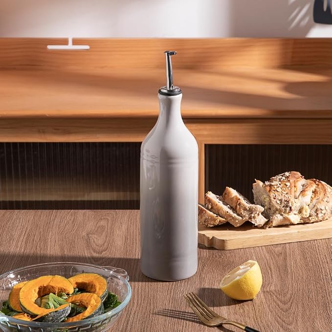 Sweejar Large Ceramic Olive Oil Dispenser Bottle, Opaque Oil Cruet Protects to - Image 4