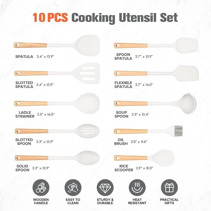 Silicone Cooking Utensils Set of 10 - Image 6