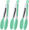 HINMAY Mini Tongs with Silicone Tips 7 Inches Silicone Cooking Tongs by HINMAY