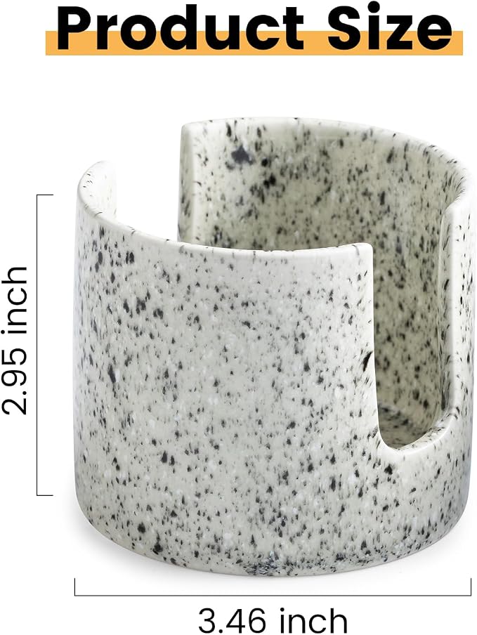 Zoeeker Kitchen Sink Sponge Holder, Dish Sponge Rack Ceramic Brush Holder - Image 3