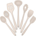 E-far Silicone Cooking Utensils Set, 7-Piece Khaki Heat Resistant Kitchen by E-far
