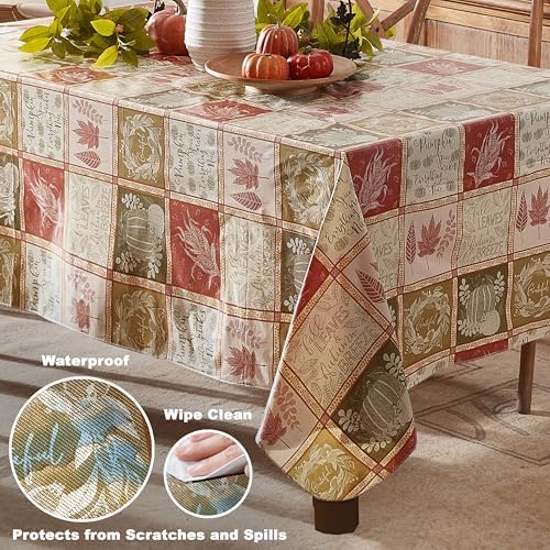 Thanksgiving Harvest Breeze 60 x 84 Inch Rectangle Vinyl Tablecloth