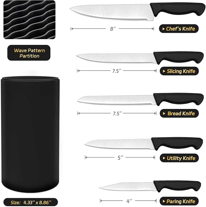 Knife Set, 6-Piece Kitchen Knife Set, German High Carbon Stainless Steel - Image 2