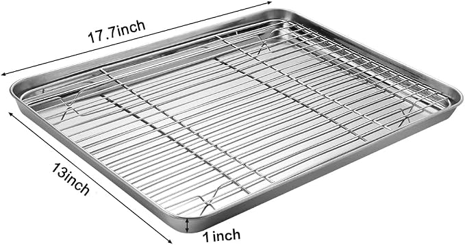MCIRCO 6 Piece Stainless Steel Baking Sheet - Image 2