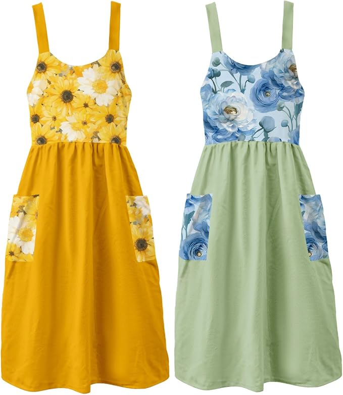Uaussi Cotton Linen Apron Cross Back Work Apron by Uaussi