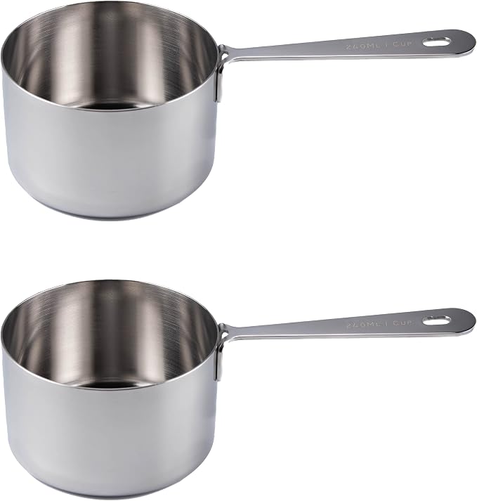 Honey Bear Kitchen 1 Cup 240 ml Measuring Scoop Cups, Polished Stainless Steel - Image 3