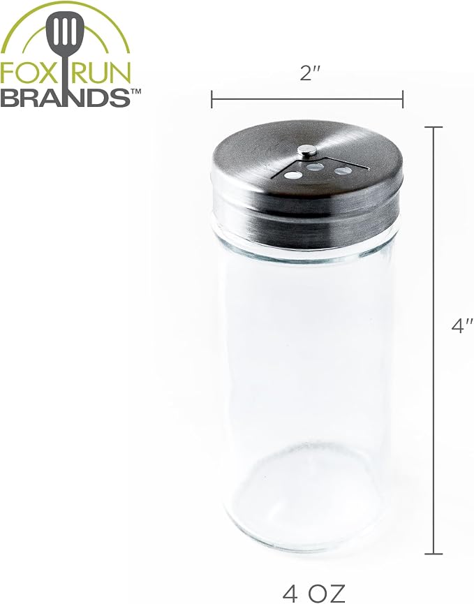 Fox Run Glass Spice Jar With Stainless Steel Shaker Lid, 4 Ounce Clear - Image 7