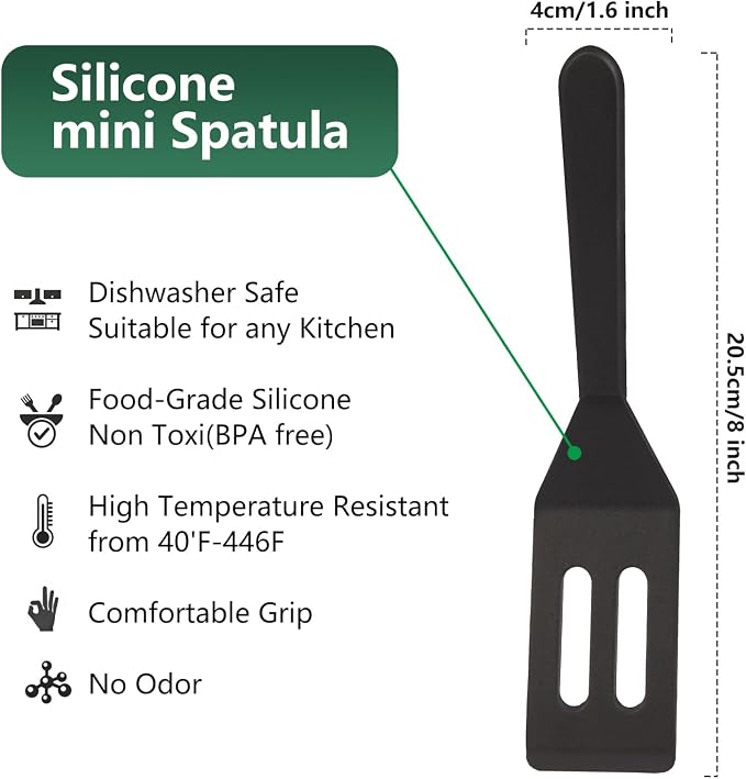 【2 Pack】Kunovo Small Spatula for Nonstick Cookware Mini Spatulas for kitchen Use - Image 5