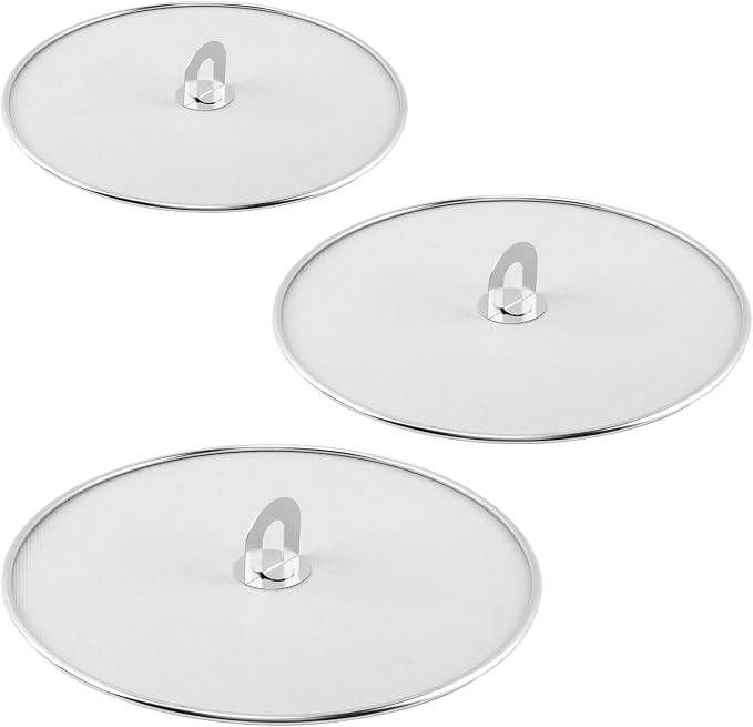 Splatter Screen for Frying Pan, 3 Pack Stainless Steel Extra-Fine Mesh Grease - Image 6