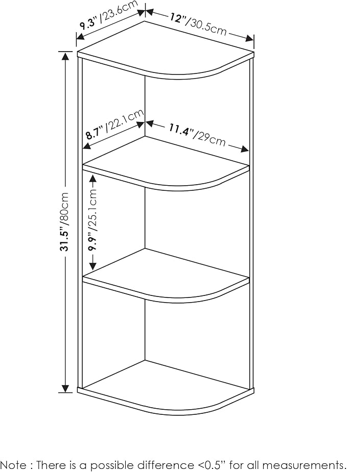 Furinno PASIR Book Shelf, 3-Tier Corner Bookshelf - Image 3
