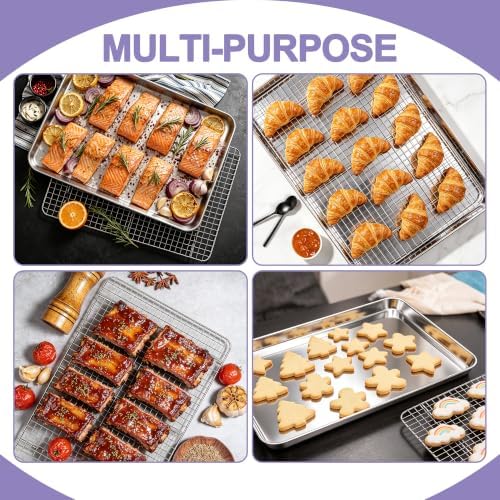 E-far Large Baking Sheet with Wire Rack, 20" x 14"
