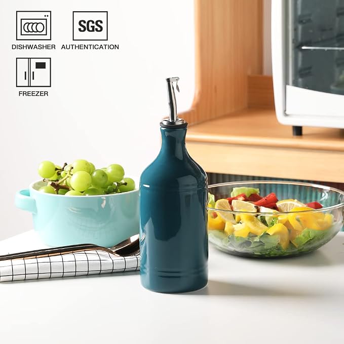 Sweejar Ceramic Olive Oil Dispenser Bottle, Opaque Oil Cruet Protects to Reduce - Image 3