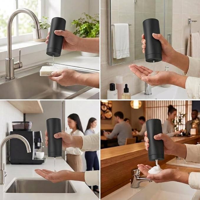 Dish Soap Dish Dispenser, 240ml Silicone Squeeze Washing Up Liquid and Hand - Image 3