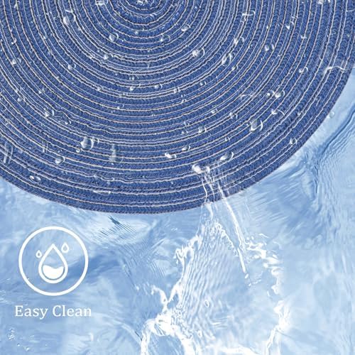 MIAOMIAO Round Placemats Set of 6 Braided Dining Table Kitchen Decor