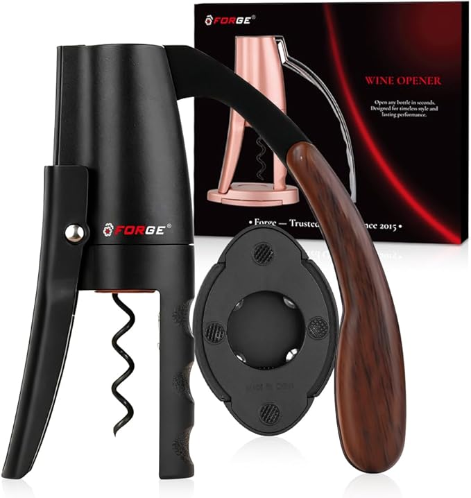 Forge Quality Compact Vertical Lever Corkscrew Wine Opener by Forge