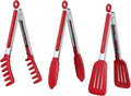 HST 3 Pack Kitchen Tongs, Non Stick Stainless Steel 9 Inch Tongs by HST