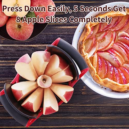 OOKUU Large 8-Blade Apple Slicer Corer, Red