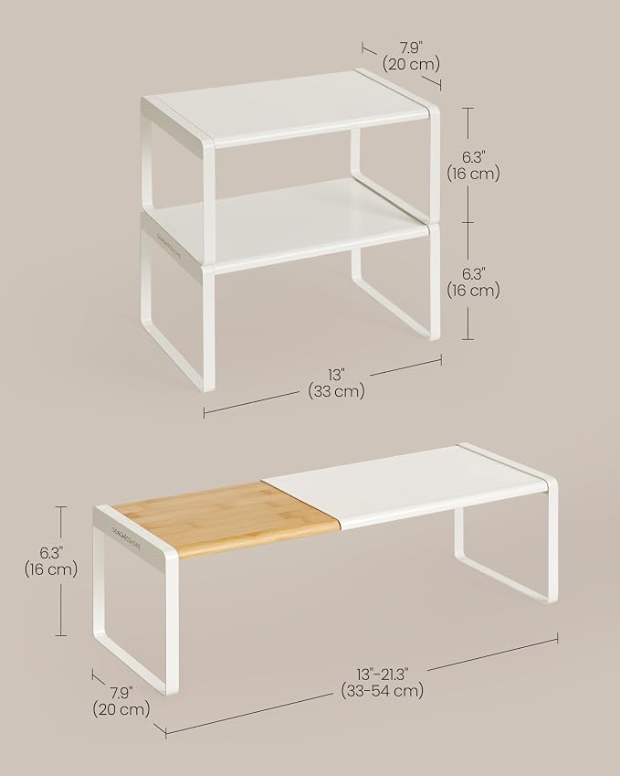 SONGMICS HOME Spice Racks, Expandable Cupboard Shelf Orgnizers, Kitchen Counter - Image 3