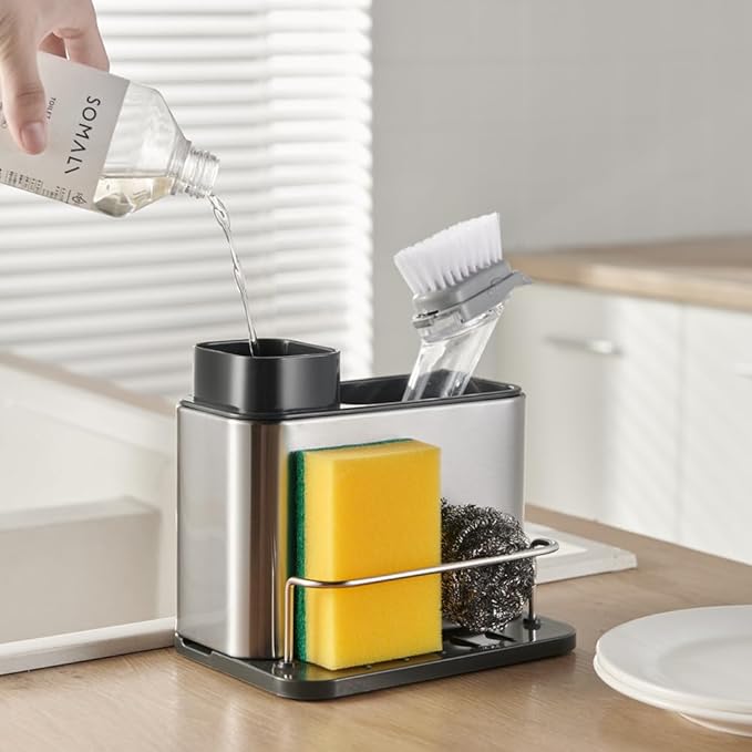 Dish Soap Dispenser 3-in-1 Sponge Holder - Image 3