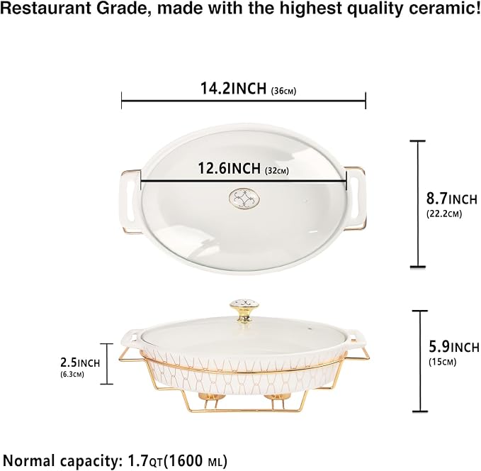 12" x 8" Ceramic Oval Casserole Dish - Image 2