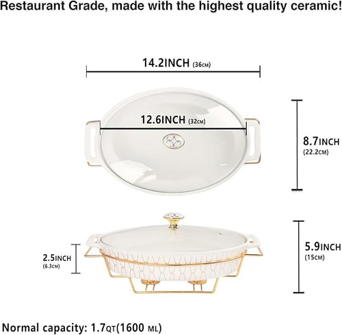 12" x 8" Ceramic Oval Casserole Dish - Image 2