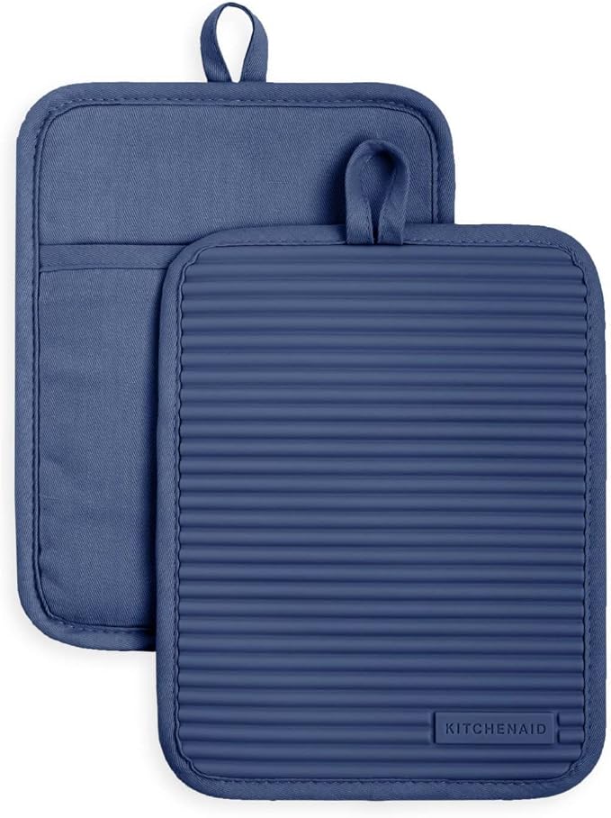 KitchenAid Ribbed Soft Silicone Pot Holder 2-Pack Set by KitchenAid