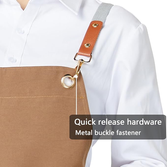 KITCHIEF Pottery Apron Split Leg, Cross Back Chef Apron - Image 4