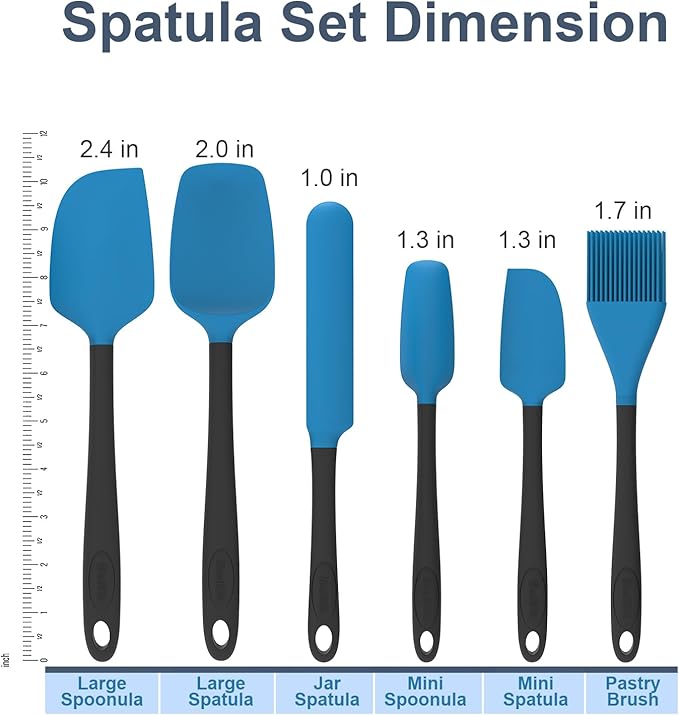 Silicone Spatula Set, 6 Pieces Food Grade Kitchen Utensils - Image 2
