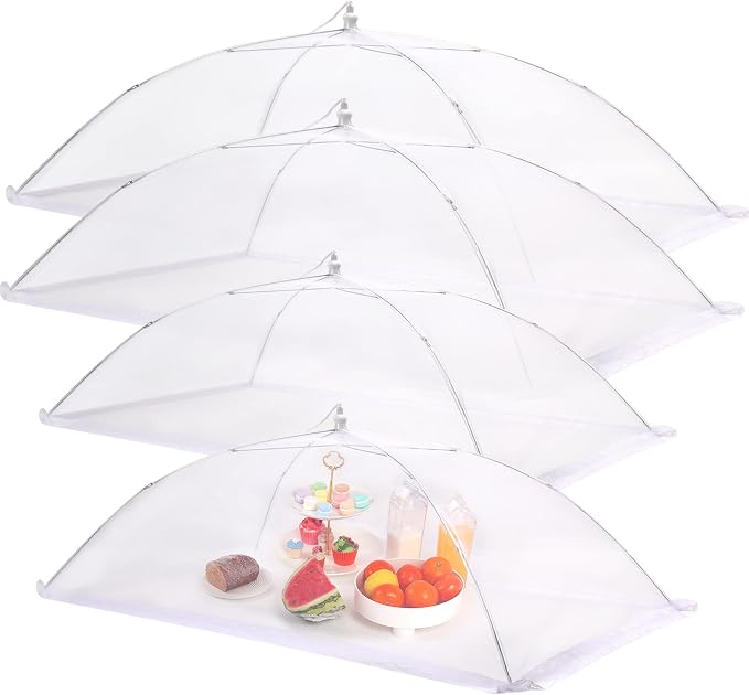 JULBEAR 4 Pcs Extra Large Mesh Food Cover Tent Umbrella Food Screen Covers by JULBEAR