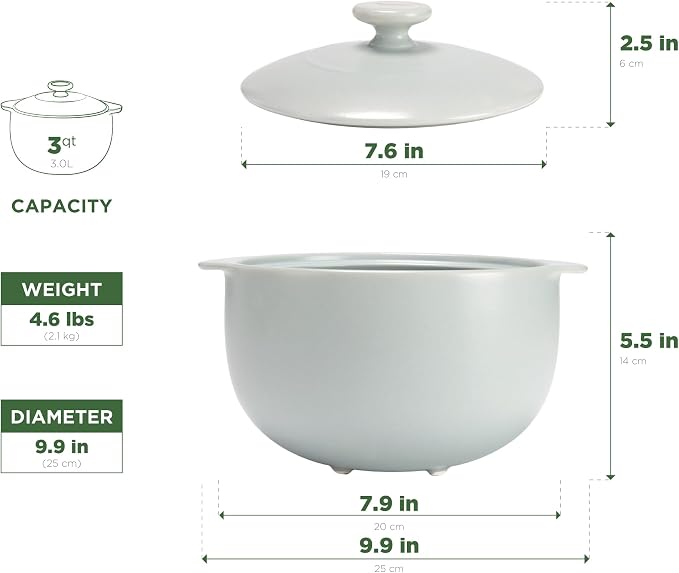 Minh Long 3.17 qt Porcelain Clay Pot - Image 7