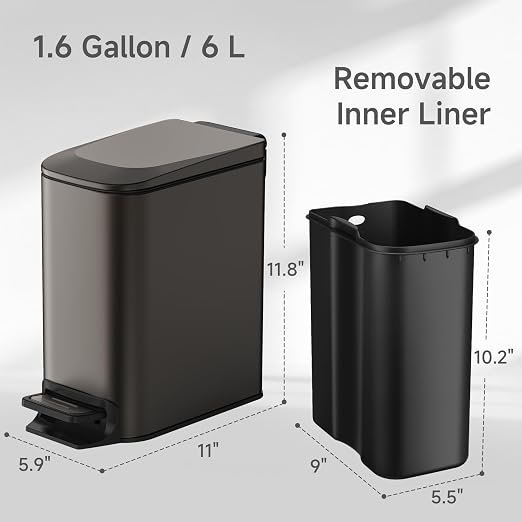 TIPGO Slim Bathroom Trash Can - Image 4