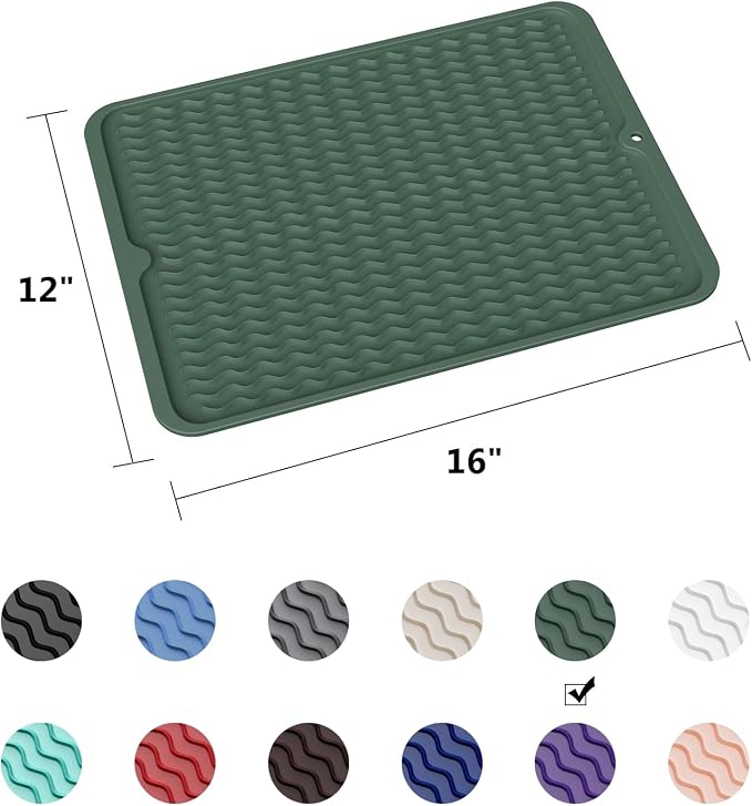 ZLR Silicone Dish Drying Mat & Heat Resistant Trivet - Image 6