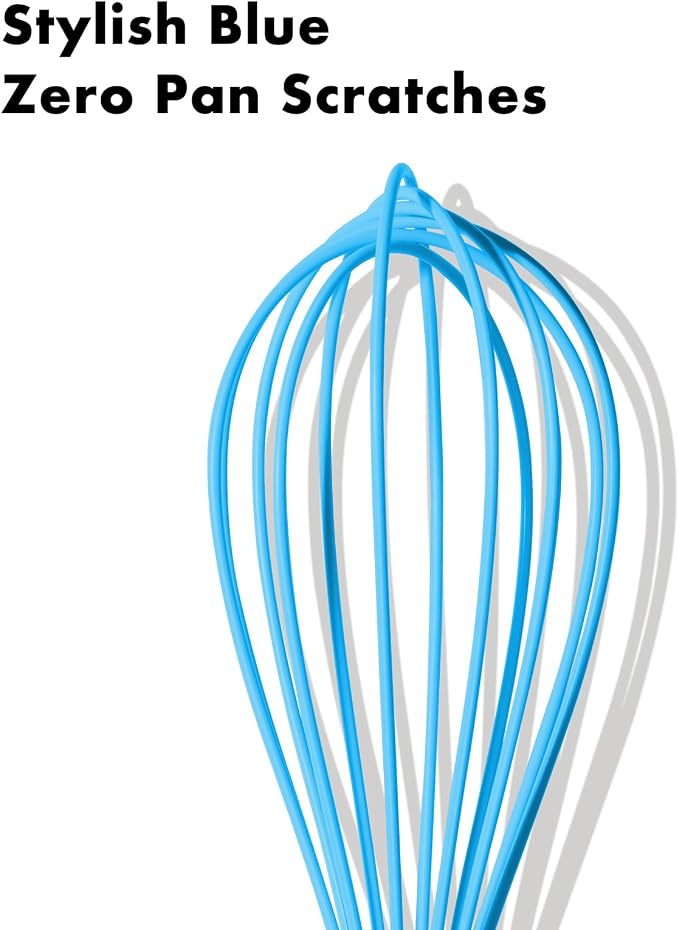 OYV 10-Inch Blue Silicone Whisk, Heat Resistant 480°F Kitchen Whisk - Image 8