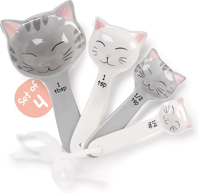 Cat Shaped Ceramic Measuring Spoons by Trendsettings