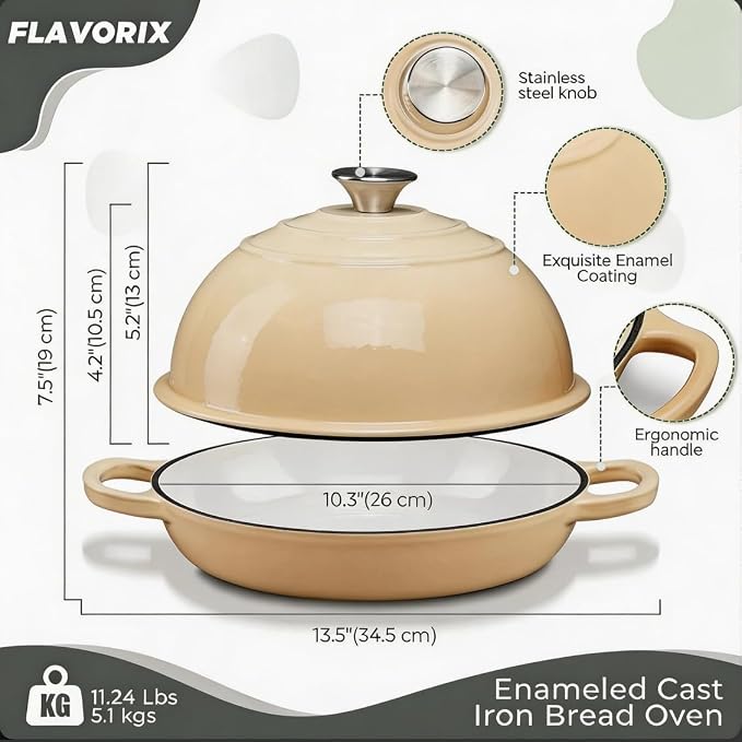 Cast Iron Bread Oven for Sourdough, 6Qt Bread Baking Pan - Image 2