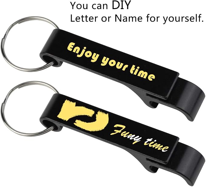 cnomg 16 pcs Metal Bottle Opener, Split Key Ring Chain Keychain Bulk Aluminum - Image 4