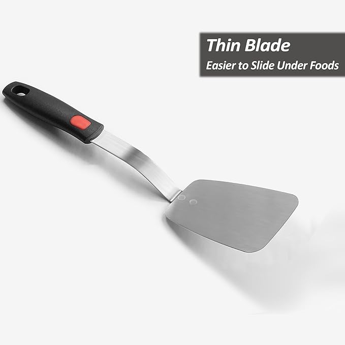 Stainless Steel Flexible Spatula Solid Turner, XiaoZu Thin Metal Spatula - Image 2